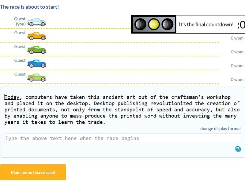TYPERACER - ONLINE JUEGOS 🎯